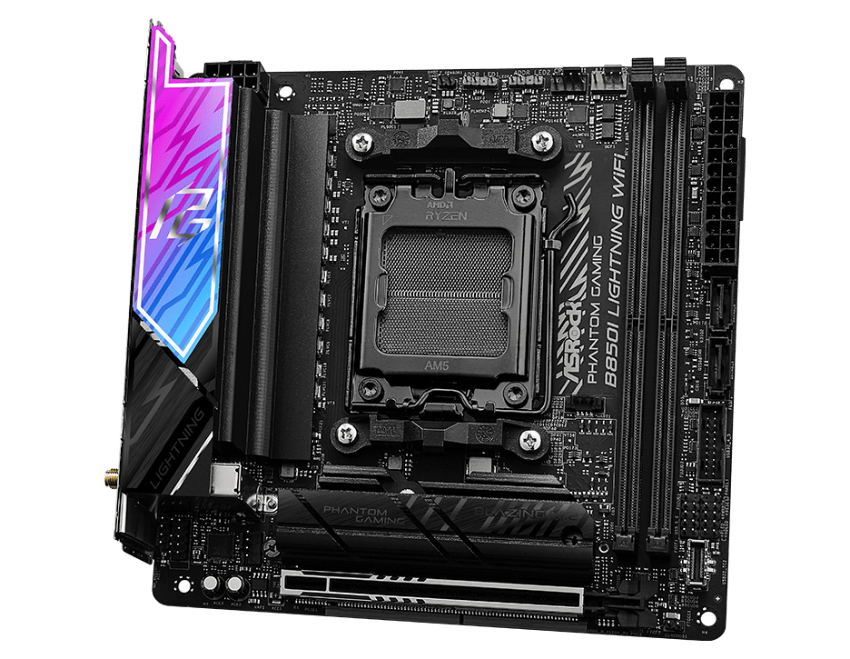 ASRock Phantom Gaming B850i Lightning WiFi – best mini‑ITX motherboard for compact AMD Ryzen 9950X builds