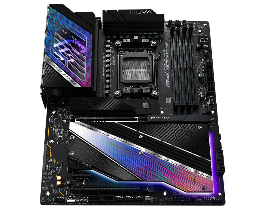 ASRock Phantom Gaming X870E Nova WiFi motherboard – best overall choice for AMD Ryzen 9950X builds